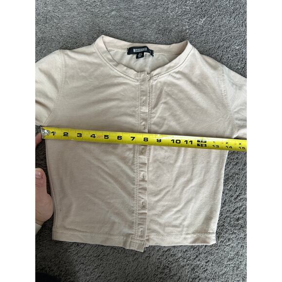 Missguided beige cropped button down top, size 0/XXS - Picture 9 of 10